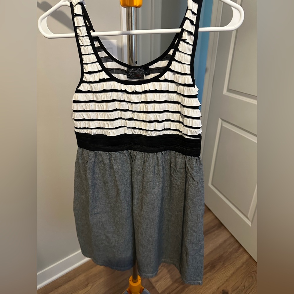 Black and White Ruffled Dress